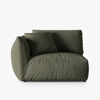 Modul dreapta pentru canapea, 1 loc, Chris-259, Micadoni Home, 130x100x80 cm, tesatura structurata chenille, verde deschis imagine