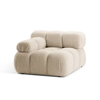 Modul dreapta pentru canapea modulara, 1 loc, Bellis-213, Micadoni Home, 94x94x70 cm, tesatura boucle, bej deschis imagine