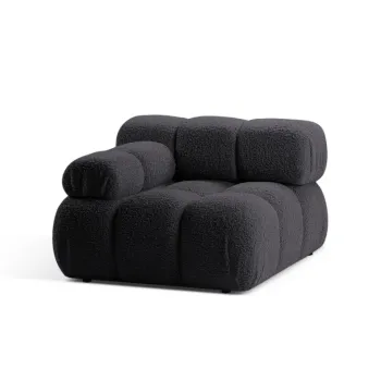 Modul dreapta pentru canapea modulara, 1 loc, Bellis-213, Micadoni Home, 94x94x70 cm, tesatura boucle, grafit imagine