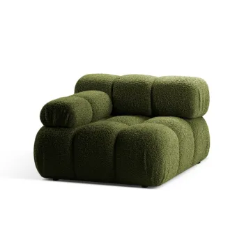 Modul dreapta pentru canapea modulara, 1 loc, Bellis-213, Micadoni Home, 94x94x70 cm, tesatura boucle, verde imagine