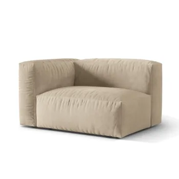 Modul dreapta pentru canapea modulara, 1 loc, Martina-120, Micadoni Home, 121x106x75 cm, catifea, bej deschis imagine