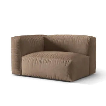 Modul dreapta pentru canapea modulara, 1 loc, Martina-120, Micadoni Home, 121x106x75 cm, catifea, bej inchis imagine