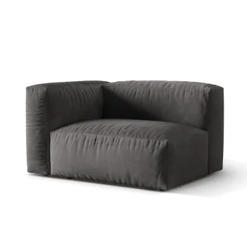 Modul dreapta pentru canapea modulara, 1 loc, Martina-120, Micadoni Home, 121x106x75 cm, catifea, gri imagine