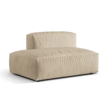 Modul dreapta pentru canapea modulara, 1 loc, Martina-120, Micadoni Home, 133x106x75 cm, catifea, bej deschis imagine