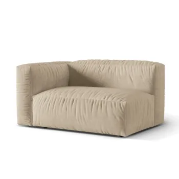 Modul dreapta pentru canapea modulara, 1 loc, Martina-120, Micadoni Home, 160x106x75 cm, catifea, bej deschis imagine