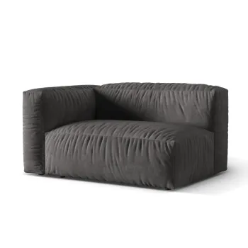 Modul dreapta pentru canapea modulara, 1 loc, Martina-120, Micadoni Home, 160x106x75 cm, catifea, gri imagine