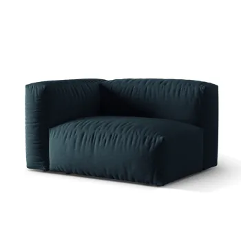 Modul dreapta pentru canapea modulara, 1 loc, Martina-169, Micadoni Home, 121x106x75 cm, tesatura structurata catifelata, albastru jeans imagine