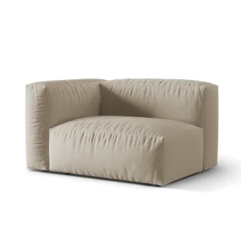 Modul dreapta pentru canapea modulara, 1 loc, Martina-169, Micadoni Home, 121x106x75 cm, tesatura structurata catifelata, bej deschis imagine