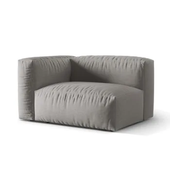 Modul dreapta pentru canapea modulara, 1 loc, Martina-169, Micadoni Home, 121x106x75 cm, tesatura structurata catifelata, gri deschis imagine
