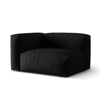 Modul dreapta pentru canapea modulara, 1 loc, Martina-169, Micadoni Home, 121x106x75 cm, tesatura structurata catifelata, negru imagine