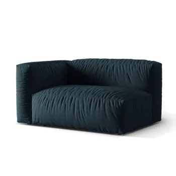 Modul dreapta pentru canapea modulara, 1 loc, Martina-169, Micadoni Home, 160x106x75 cm, tesatura structurata catifelata, albastru jeans imagine