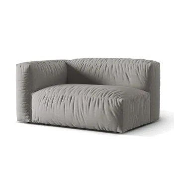 Modul dreapta pentru canapea modulara, 1 loc, Martina-169, Micadoni Home, 160x106x75 cm, tesatura structurata catifelata, gri deschis imagine