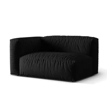 Modul dreapta pentru canapea modulara, 1 loc, Martina-169, Micadoni Home, 160x106x75 cm, tesatura structurata catifelata, negru imagine