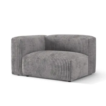 Modul dreapta pentru canapea modulara, 1 loc, Martina-212, Micadoni Home, 121x106x75 cm, velur, gri deschis imagine