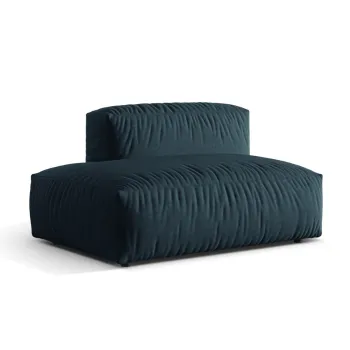 Modul dreapta pentru canapea modulara, 2 locuri, Martina-169, Micadoni Home, 133x106x75 cm, tesatura structurata catifelata, albastru jeans imagine