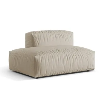 Modul dreapta pentru canapea modulara, 2 locuri, Martina-169, Micadoni Home, 133x106x75 cm, tesatura structurata catifelata, bej deschis imagine