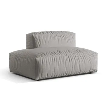 Modul dreapta pentru canapea modulara, 2 locuri, Martina-169, Micadoni Home, 133x106x75 cm, tesatura structurata catifelata, gri deschis imagine