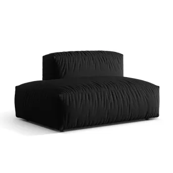 Modul dreapta pentru canapea modulara, 2 locuri, Martina-169, Micadoni Home, 133x106x75 cm, tesatura structurata catifelata, negru imagine