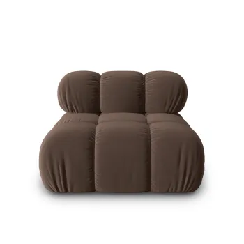 Modul pentru canapea, 1 loc, Bellis-51, Micadoni Home, 94x94x70 cm, catifea, maro inchis imagine