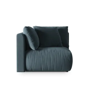 Modul pentru canapea, 1 loc, Chris-184, Micadoni Home, 100x100x80 cm, catifea, albastru pastel imagine