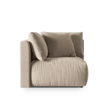 Modul pentru canapea, 1 loc, Chris-184, Micadoni Home, 100x100x80 cm, catifea, ecru imagine