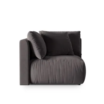 Modul pentru canapea, 1 loc, Chris-184, Micadoni Home, 100x100x80 cm, catifea, gri inchis imagine