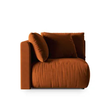 Modul pentru canapea, 1 loc, Chris-184, Micadoni Home, 100x100x80 cm, catifea, teracota imagine