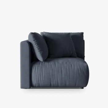 Modul pentru canapea, 1 loc, Chris-259, Micadoni Home, 100x100x80 cm, tesatura structurata chenille, albastru muted imagine