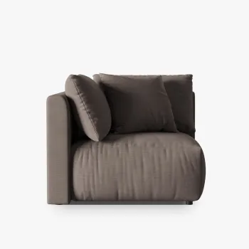 Modul pentru canapea, 1 loc, Chris-259, Micadoni Home, 100x100x80 cm, tesatura structurata chenille, bej sand imagine