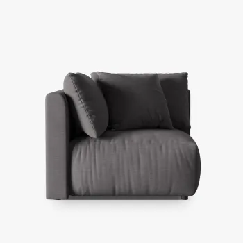 Modul pentru canapea, 1 loc, Chris-259, Micadoni Home, 100x100x80 cm, tesatura structurata chenille, gri beton imagine