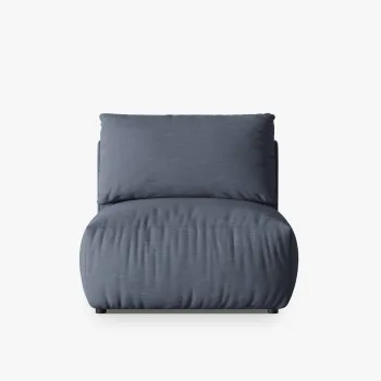 Modul pentru canapea, 1 loc, Chris-259, Micadoni Home, 100x85x80 cm, tesatura structurata chenille, albastru muted imagine