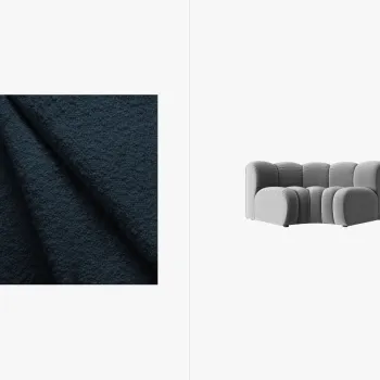 Modul pentru canapea, 1 loc, Lupine-101, Micadoni Home, 185x95x70 cm, tesatura boucle, albastru inchis imagine