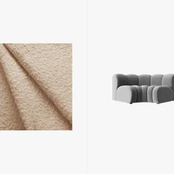 Modul pentru canapea, 1 loc, Lupine-101, Micadoni Home, 185x95x70 cm, tesatura boucle, bej imagine