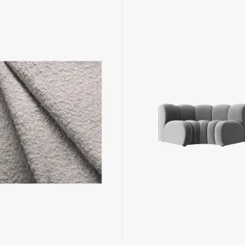 Modul pentru canapea, 1 loc, Lupine-101, Micadoni Home, 185x95x70 cm, tesatura boucle, gri deschis imagine