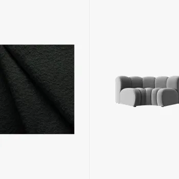 Modul pentru canapea, 1 loc, Lupine-101, Micadoni Home, 185x95x70 cm, tesatura boucle, negru imagine