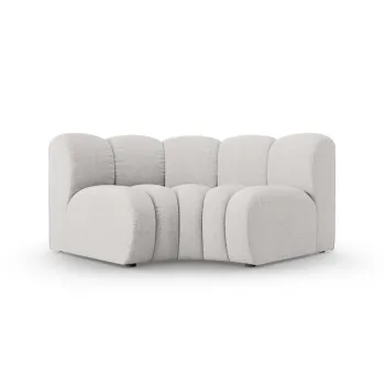 Modul pentru canapea, 1 loc, Lupine-140, Micadoni Home, 185x95x70 cm, tesatura chenille din poliester, gri deschis imagine