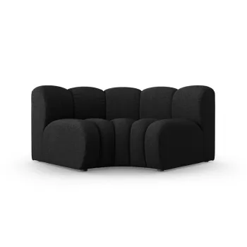 Modul pentru canapea, 1 loc, Lupine-140, Micadoni Home, 185x95x70 cm, tesatura chenille din poliester, negru imagine
