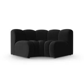 Modul pentru canapea, 1 loc, Lupine-44, Micadoni Home, 185x95x70 cm, catifea, negru imagine