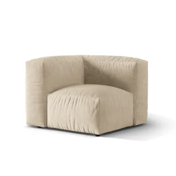 Modul pentru canapea modulara, 1 loc, Martina-120, Micadoni Home, 100x100x75 cm, catifea, bej deschis imagine