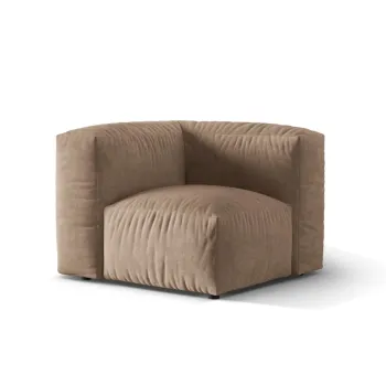 Modul pentru canapea modulara, 1 loc, Martina-120, Micadoni Home, 100x100x75 cm, catifea, bej inchis imagine