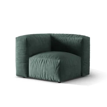 Modul pentru canapea modulara, 1 loc, Martina-120, Micadoni Home, 100x100x75 cm, catifea, petrol imagine