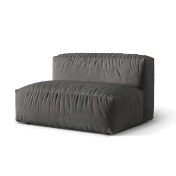 Modul pentru canapea modulara, 1 loc, Martina-120, Micadoni Home, 132x106x75 cm, catifea, gri imagine