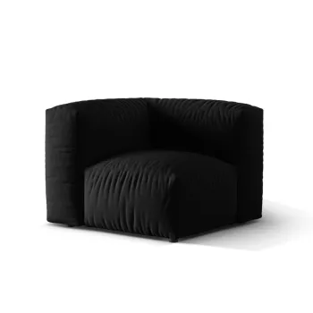 Modul pentru canapea modulara, 1 loc, Martina-169, Micadoni Home, 100x100x75 cm, tesatura structurata catifelata, negru imagine