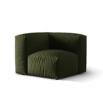 Modul pentru canapea modulara, 1 loc, Martina-169, Micadoni Home, 100x100x75 cm, tesatura structurata catifelata, verde imagine