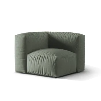 Modul pentru canapea modulara, 1 loc, Martina-169, Micadoni Home, 100x100x75 cm, tesatura structurata catifelata, verde muschi imagine