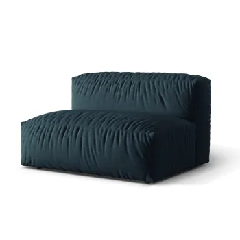 Modul pentru canapea modulara, 1 loc, Martina-169, Micadoni Home, 132x106x75 cm, tesatura structurata catifelata, albastru jeans imagine