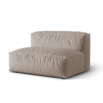 Modul pentru canapea modulara, 1 loc, Martina-169, Micadoni Home, 132x106x75 cm, tesatura structurata catifelata, bej inchis imagine