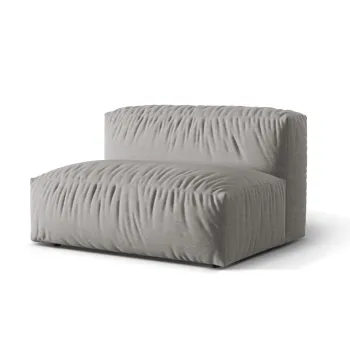 Modul pentru canapea modulara, 1 loc, Martina-169, Micadoni Home, 132x106x75 cm, tesatura structurata catifelata, gri deschis imagine