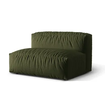Modul pentru canapea modulara, 1 loc, Martina-169, Micadoni Home, 132x106x75 cm, tesatura structurata catifelata, verde imagine
