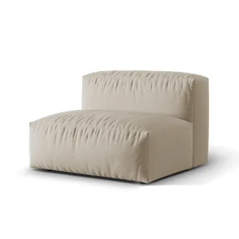 Modul pentru canapea modulara, 1 loc, Martina-169, Micadoni Home, 92x106x75 cm, tesatura structurata catifelata, bej deschis imagine